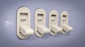 Plastic Light Switches in the OFF position Royalty Free Stock Photo