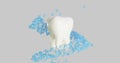 3d illustration of a render of tooth enamel cleansing.