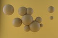 3d illustration rendering. balls on a yellow background