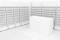 3D Illustration Rendering. Clean Pharmacy views on white backgorund for presentation and mockup blueprints. Architectural - Side Royalty Free Stock Photo