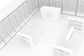 3D Illustration Rendering. Clean Pharmacy views on white backgorund for presentation and mockup blueprints. Architectural - Top Royalty Free Stock Photo