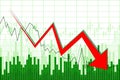 Financial data - crisis/ recession chart Royalty Free Stock Photo