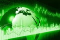Global business data chart - green graphics Royalty Free Stock Photo