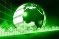 Global business data chart - green graphics Royalty Free Stock Photo