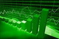 Green bar chart - financial data chart Royalty Free Stock Photo