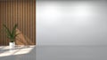 3D Illustration rendering interior room white empty space