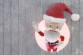 3D Illustration , 3d rendering . Santa Claus in a wood wall