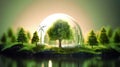 3D illustration Renewable energy concept Earth Day or environmental protection Protect the forests