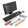 Web maintenance 3D illustration isolated on white background