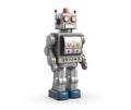 3d illustration of vintage robot toy isolated on white. Royalty Free Stock Photo