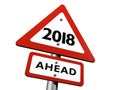 Road Sign Indicating New Year 2018 Ahead Royalty Free Stock Photo