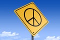 3D Illustration of a road sign _peace sign_angle3