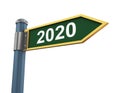 3d 2020 road sign Royalty Free Stock Photo