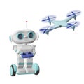 3D Illustration Robot with Quadrocopter