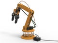 3d illustration of robotic arm.