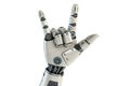 3D illustration of robotic hand rock and roll, isolated on transparent background - generated by ai Royalty Free Stock Photo