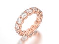 3D illustration rose gold diamond eternity ring Royalty Free Stock Photo