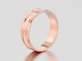 3D illustration rose gold matching couples wedding ring bands Royalty Free Stock Photo
