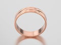 3D illustration rose gold matching couples wedding ring bands Royalty Free Stock Photo