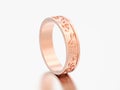 3D illustration rose gold modern music ring with note treble clef Royalty Free Stock Photo
