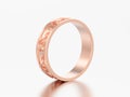 3D illustration rose gold modern music ring with note treble clef Royalty Free Stock Photo