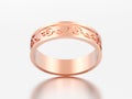 3D illustration rose gold modern music ring with note treble clef Royalty Free Stock Photo