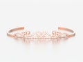 3D illustration rose gold simple diamond tiara diadema Royalty Free Stock Photo