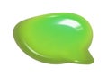 3d illustration of round green realistic speech bubble icon chat. Mesh vector talking cloud. Glossy chat high quality