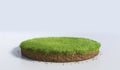 3D Illustration round soil ground cross section with earth land and green grass Royalty Free Stock Photo