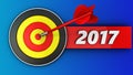 3d round target with 2017 year sign