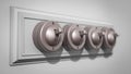 Ceramic Light Switch Array - from far left Royalty Free Stock Photo
