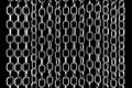 3d illustration of rows of silvery metal chains Royalty Free Stock Photo