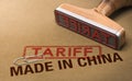 Trade War, Tariff For Goods and Products Made in China Royalty Free Stock Photo