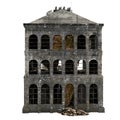 Ruined Building Isolated On White 3D Illustration Royalty Free Stock Photo