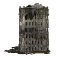 Ruined Building Isolated On White 3D Illustration Royalty Free Stock Photo