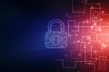 Lock on technology abstract background, Internet security background Royalty Free Stock Photo