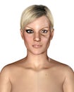 3d illustration of a same healthly and damaged skin