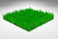 3d illustration of a schematic simplified piece of land with green grass Royalty Free Stock Photo