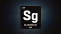 Seaborgium as Element 106 of the Periodic Table 3D illustration on grey background Royalty Free Stock Photo