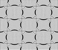 3d illustration. seamless black and white spherize shape pattern wall background Royalty Free Stock Photo