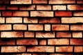 3d illustration. Seamless pattern. Aged, weathered red brick wall. Repeatable