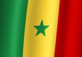 senegal national flag 3d illustration close up view