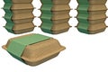 3D Illustration: Set of Brown eco friendly fast food packages