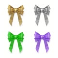 3D illustration of set of colorful bows