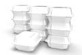 3D Illustration - Set of Hamburger Boxes Template White Customizable