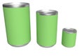 3D Illustration: Set of 3 Eco Friendly Green Metal Tins