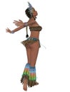 Sexy woman dance in a native american costume