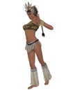 Sexy woman dance in a native american costume Royalty Free Stock Photo