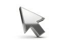 This is a 3d illustration of a shiny metallic cursor pointer icon Royalty Free Stock Photo