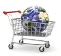 3d illustration shopping cart world food program Royalty Free Stock Photo